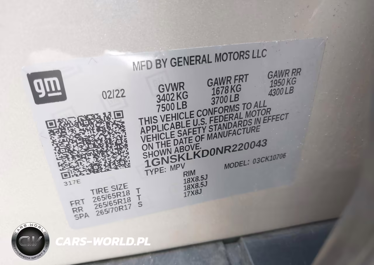 2022 Chevrolet Tahoe 4Wd Commercial Fleet VIN:1GNSKLKD0NR220043 - 9