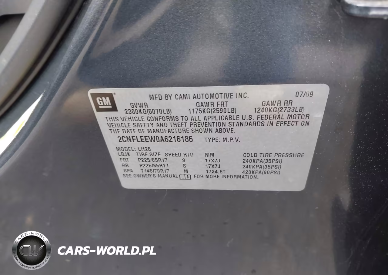 2010 Chevrolet Equinox Lt VIN:2CNFLEEW0A6216186 - 9