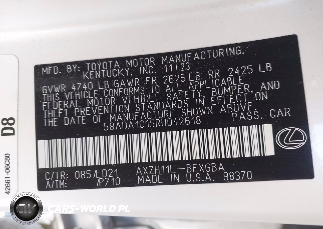 2024 Lexus Es 300H VIN:58ADA1C15RU042618 - 9