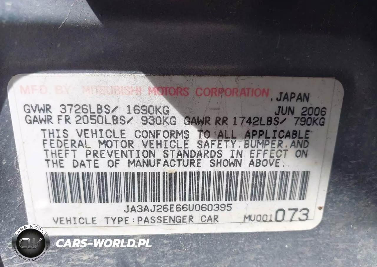 2006 Mitsubishi Lancer Es-Se VIN:JA3AJ26E66U060395 - 9