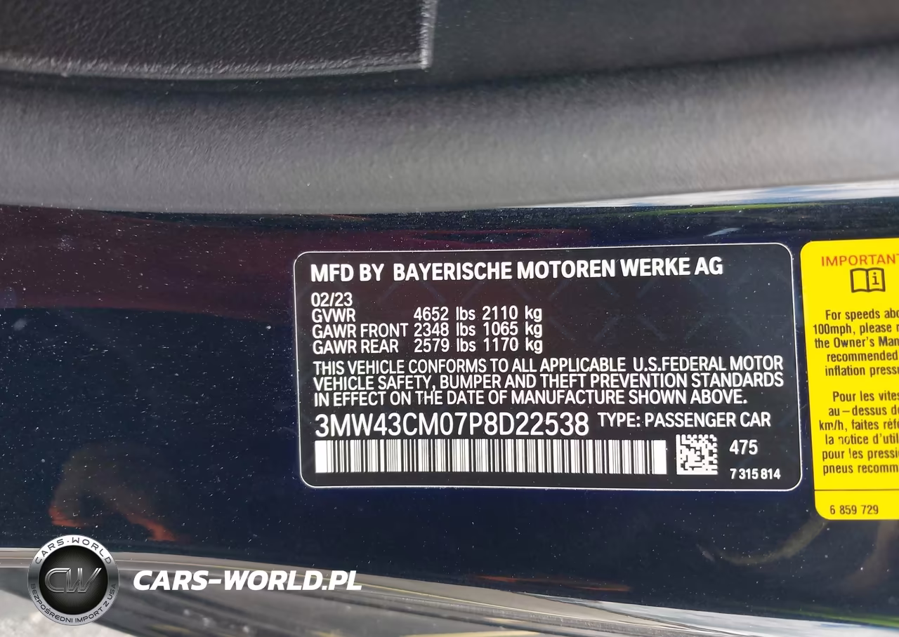 2023 BMW M240 I VIN:3MW43CM07P8D22538 - 9
