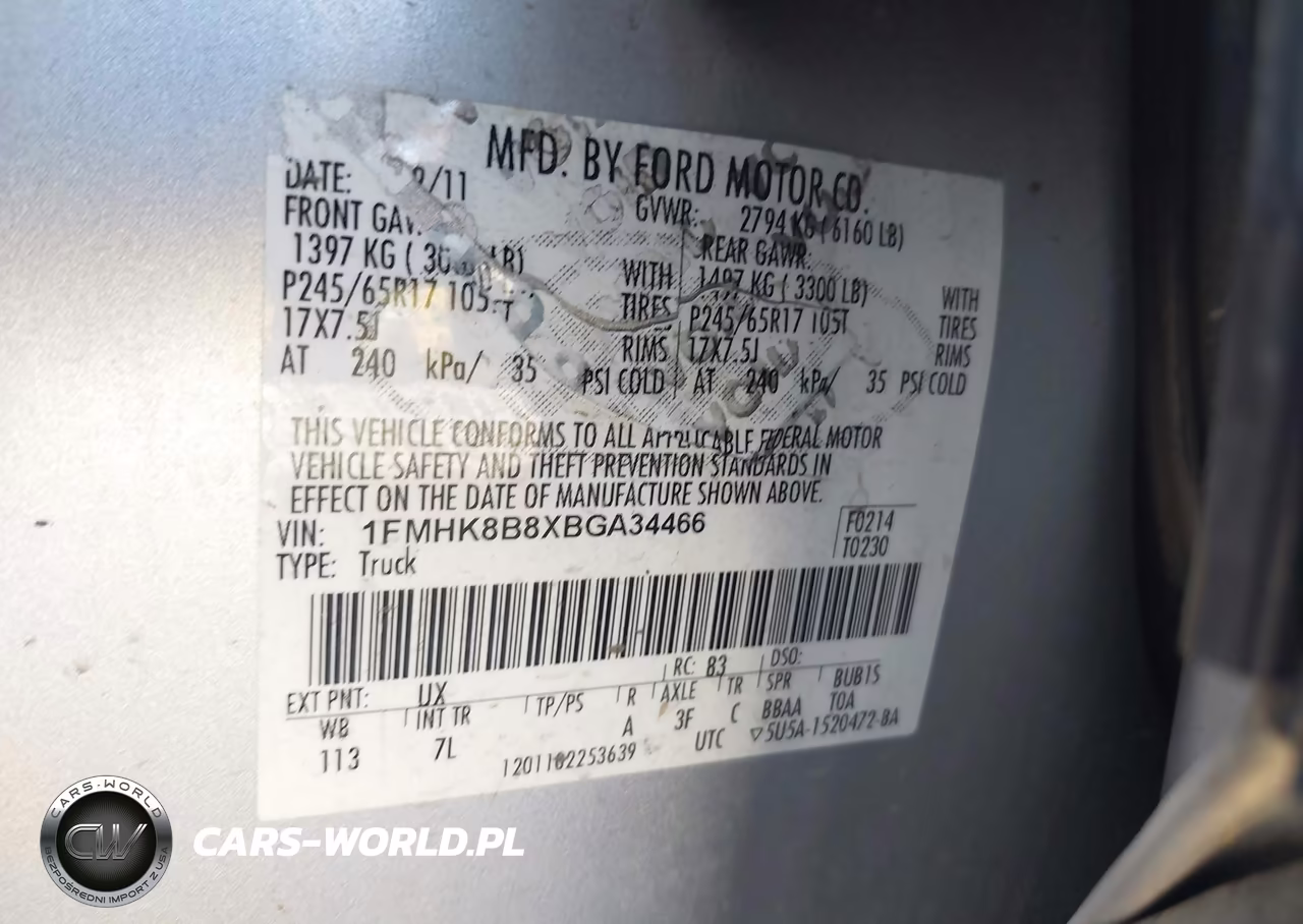 2011 Ford Explorer VIN:1FMHK8B8XBGA34466 - 9