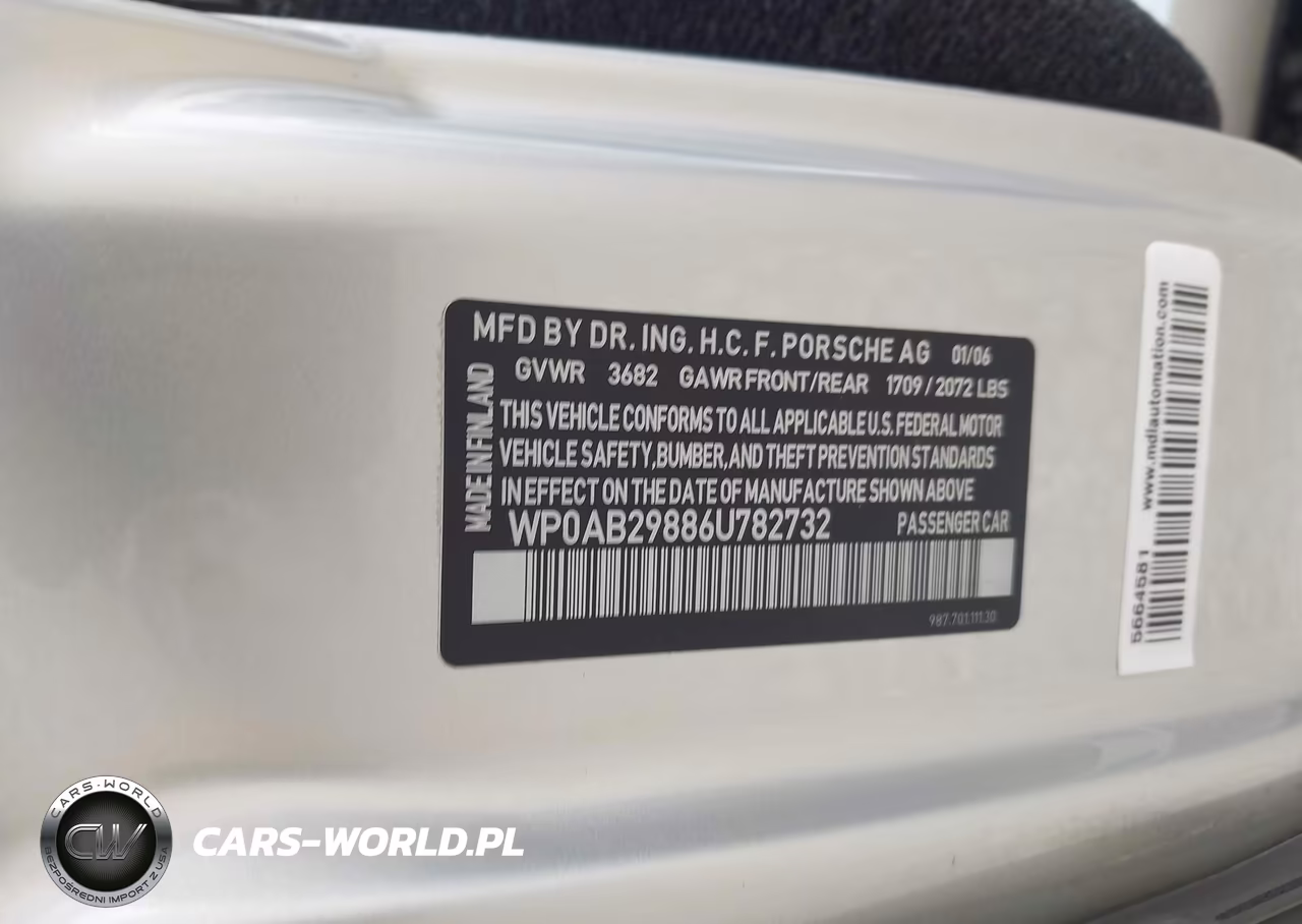 2006 Porsche Cayman S VIN:WP0AB29886U782732 - 9