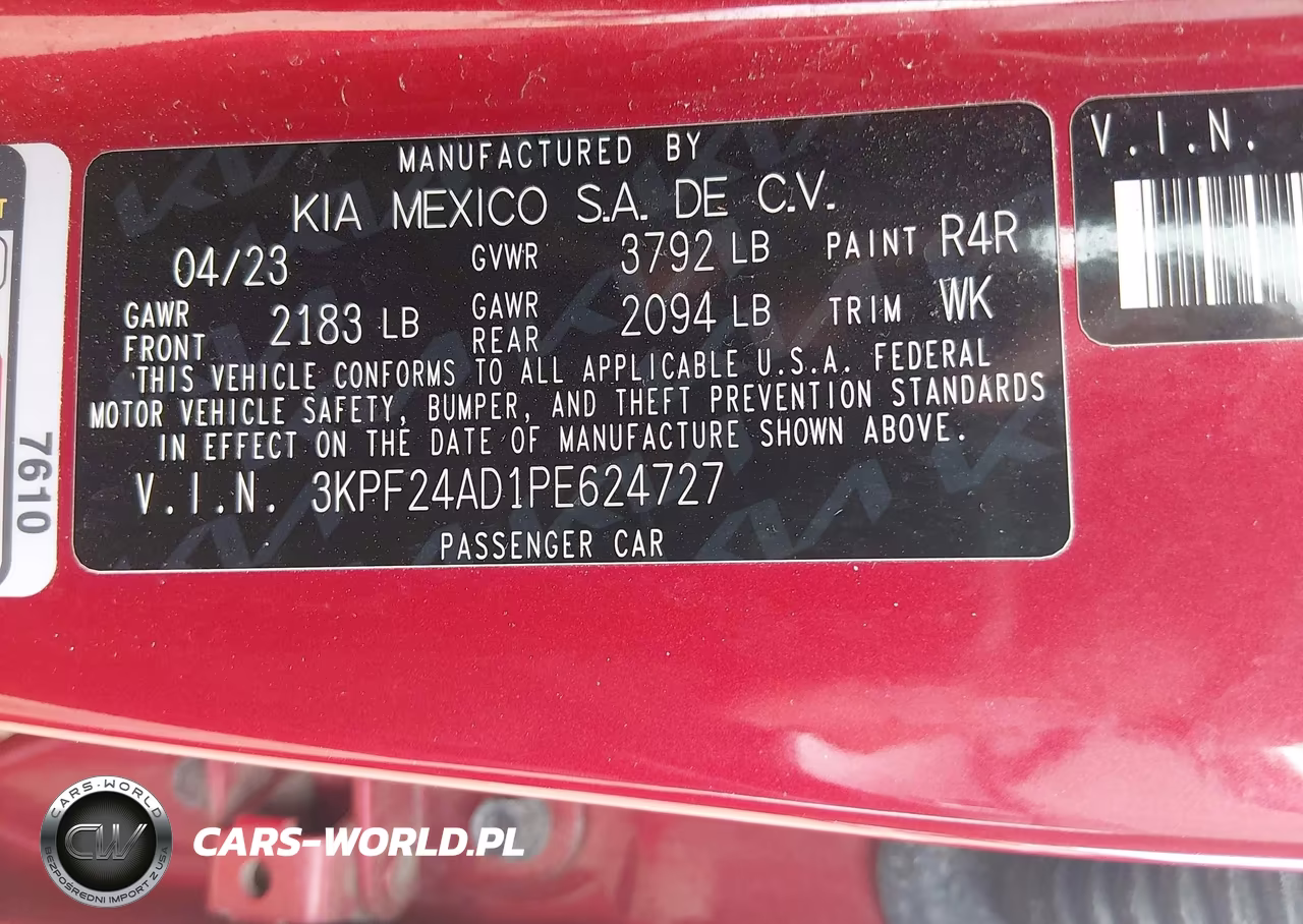 2023 Kia Forte Lxs VIN:3KPF24AD1PE624727 - 9
