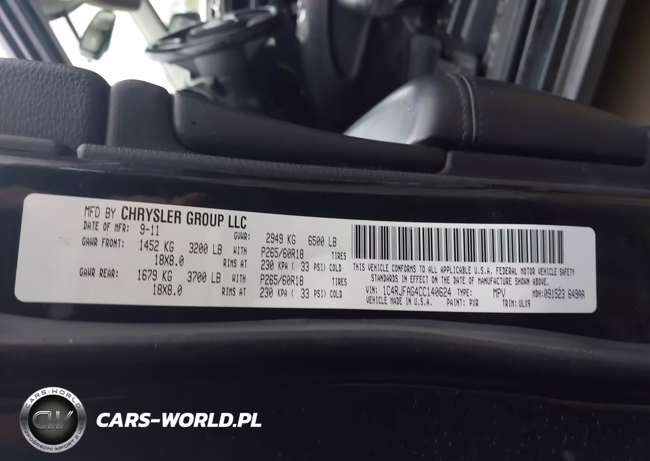 2012 Jeep Grand Cherokee Laredo VIN:1C4RJFAG4CC140624 - 9