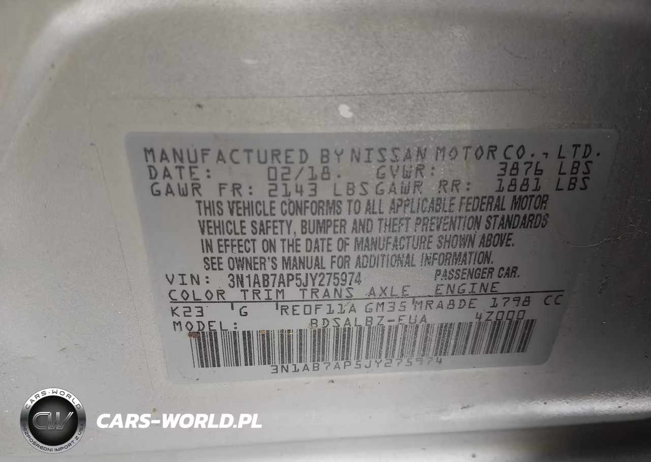 2018 Nissan Sentra S VIN:3N1AB7AP5JY275974 - 9