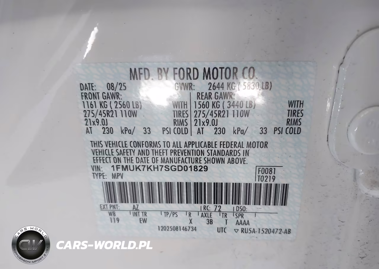 2025 Ford Explorer St-Line VIN:1FMUK7KH7SGD01829 - 9