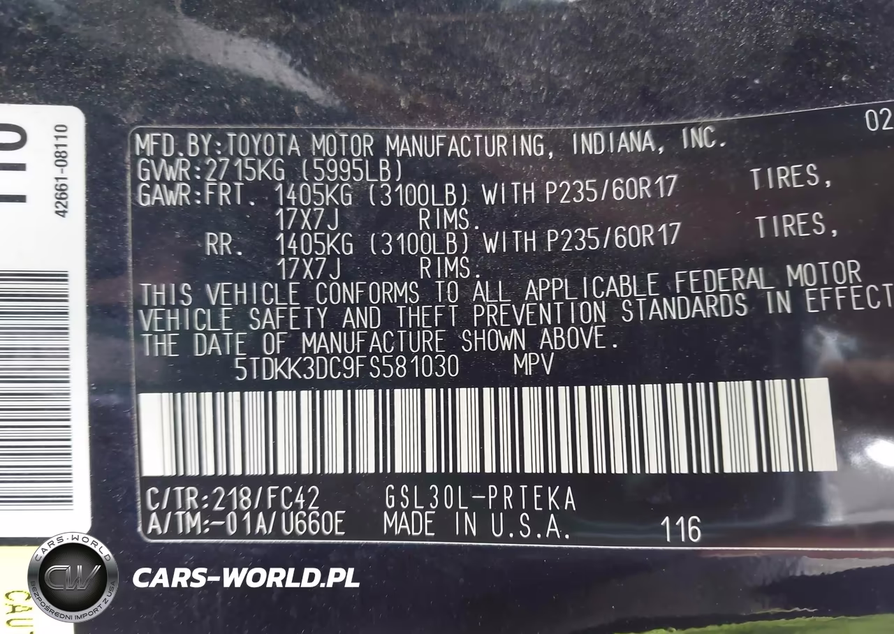 2015 Toyota Sienna Le 8 Passenger VIN:5TDKK3DC9FS581030 - 9