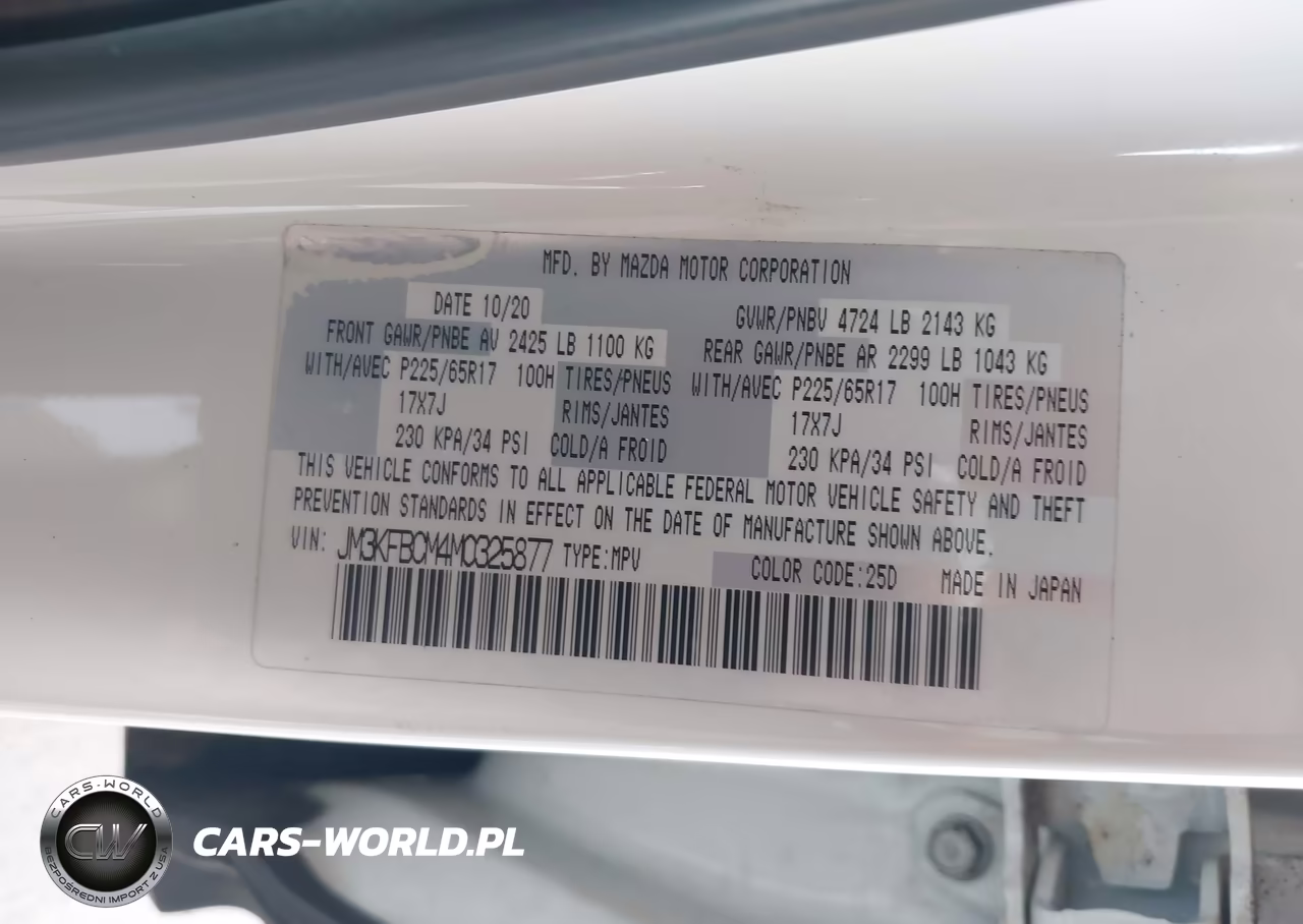 2021 Mazda Cx-5 Touring VIN:JM3KFBCM4M0325877 - 9