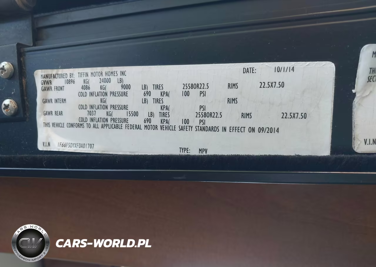 2015 Ford F53 VIN:1F66F5DYXF0A01707 - 9