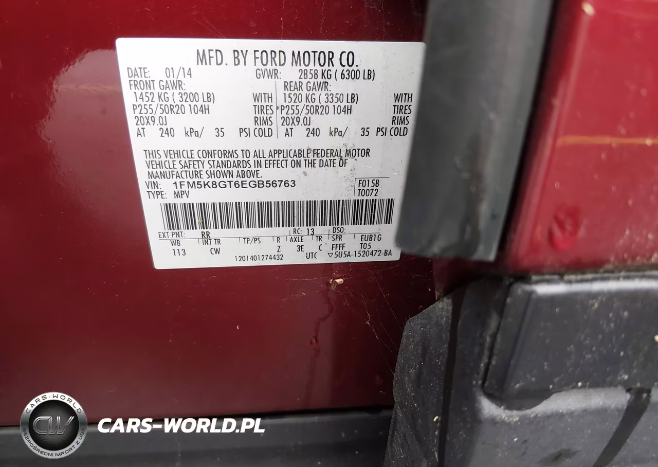2014 Ford Explorer Sport VIN:1FM5K8GT6EGB56763 - 9