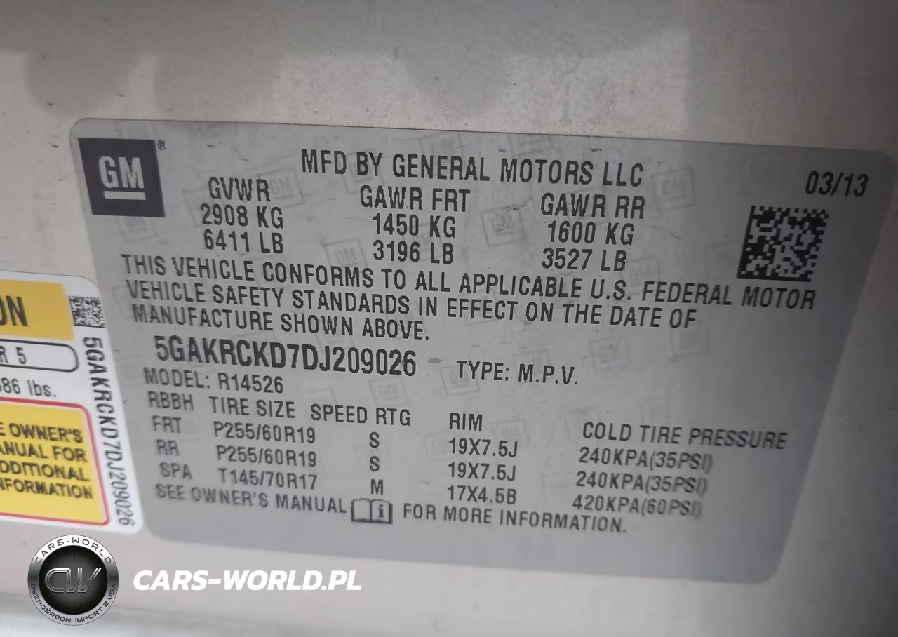 2013 Buick Enclave Leather VIN:5GAKRCKD7DJ209026 - 9