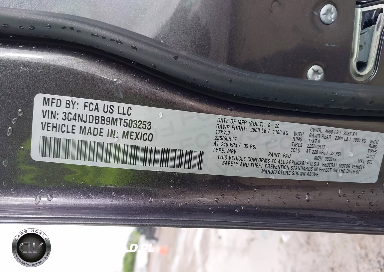 2021 Jeep Compass Latitude 4X4 VIN:3C4NJDBB9MT503253 - 9