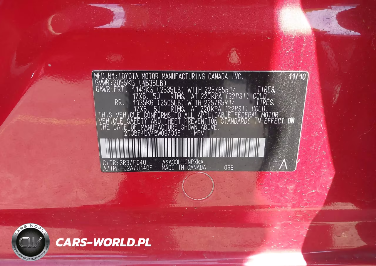 2011 Toyota Rav4 VIN:2T3BF4DV4BW097335 - 9
