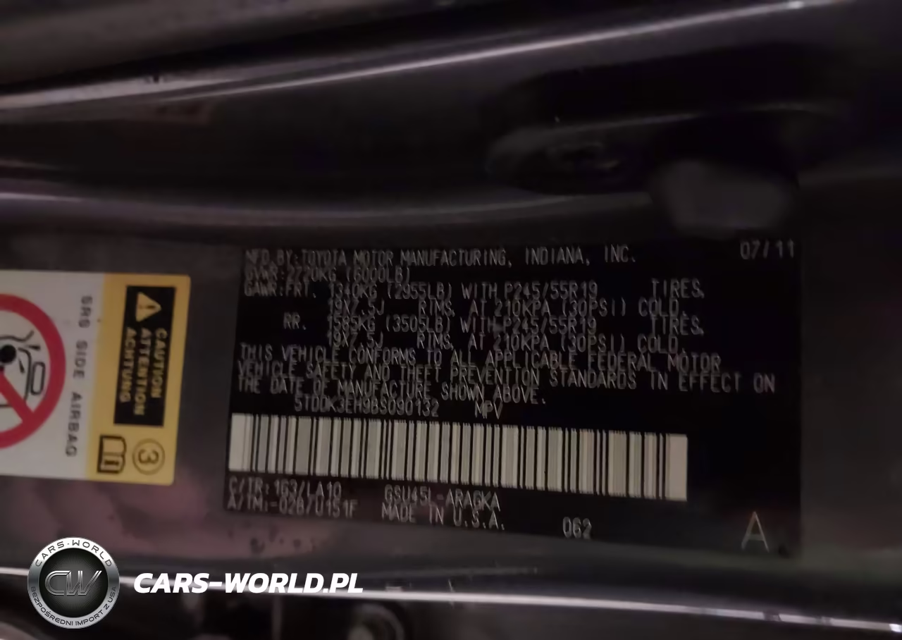 2011 Toyota Highlander Limited V6 VIN:5TDDK3EH9BS090132 - 9