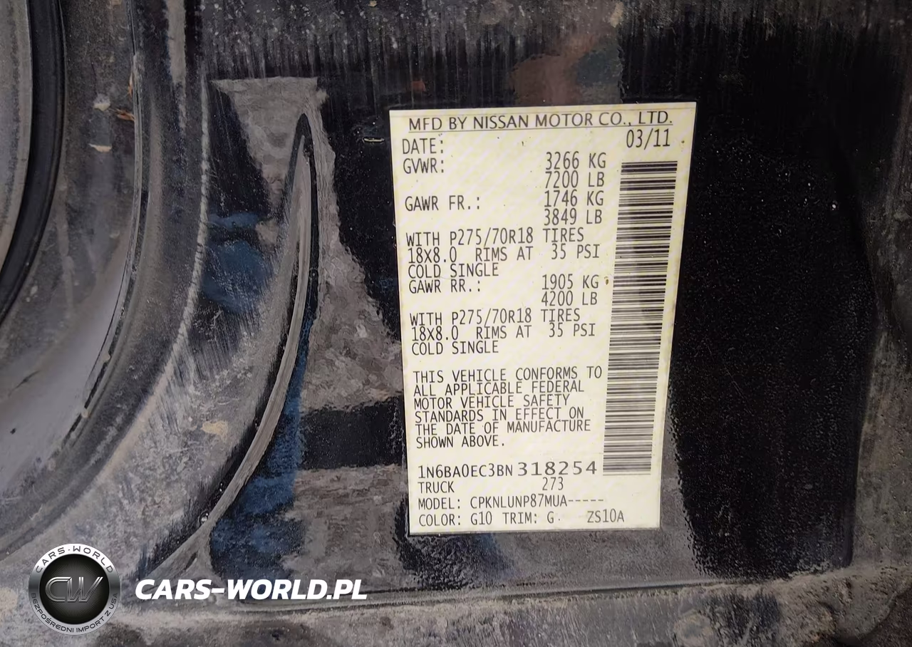 2011 Nissan Titan Pro-4X VIN:1N6BA0EC3BN318254 - 9