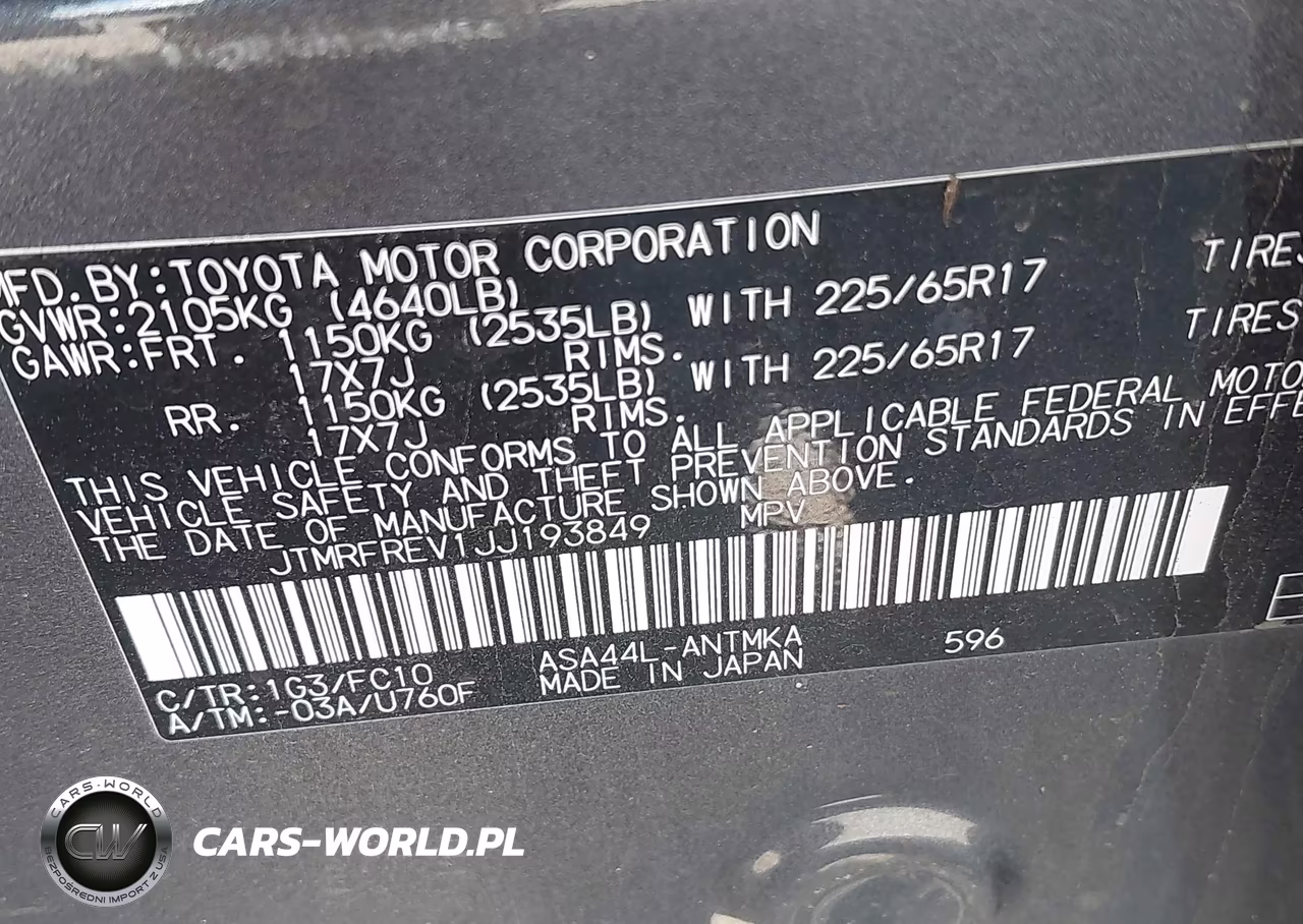 2018 Toyota Rav4 Xle VIN:JTMRFREV1JJ193849 - 9