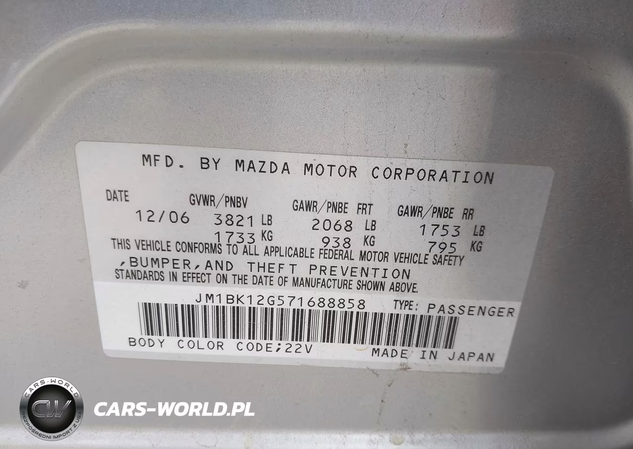 2007 Mazda Mazda3 I Sport VIN:JM1BK12G571688858 - 9