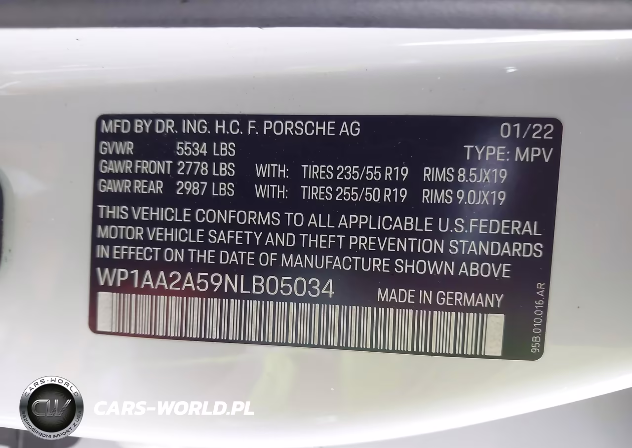 2022 Porsche Macan VIN:WP1AA2A59NLB05034 - 9