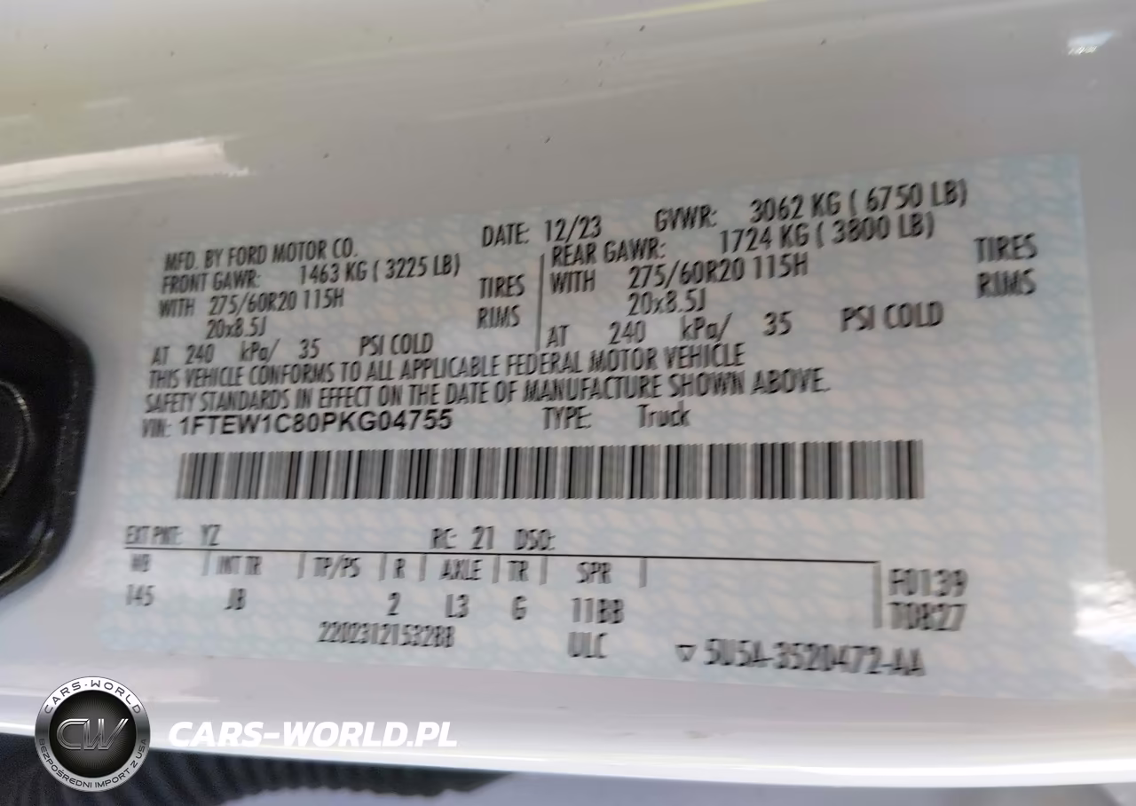 2023 Ford F-150 Xl VIN:1FTEW1C80PKG04755 - 9