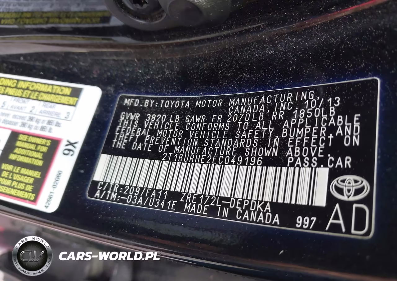 2014 Toyota Corolla L VIN:2T1BURHE2EC049196 - 9