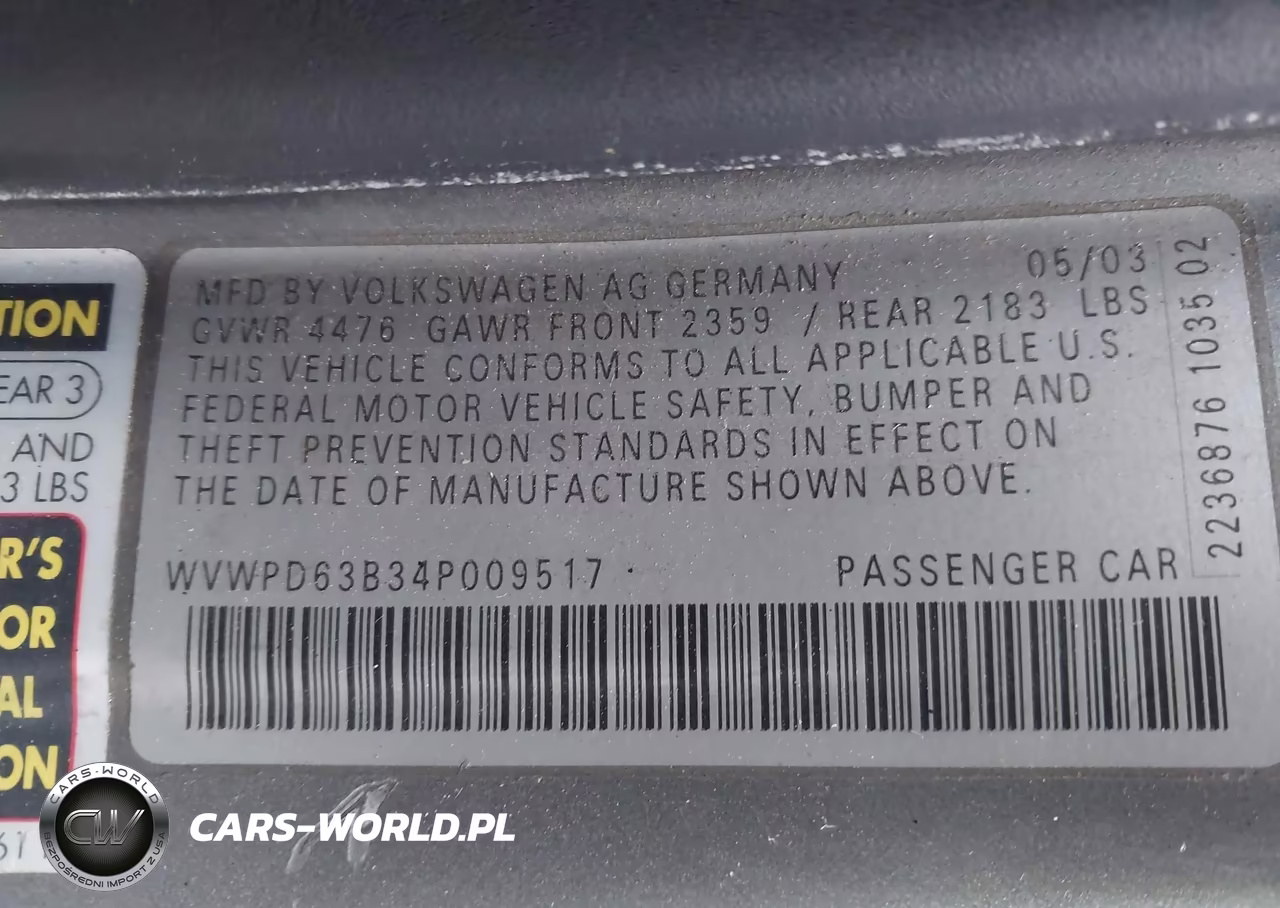 2004 Volkswagen Passat Gls VIN:WVWPD63B34P009517 - 9