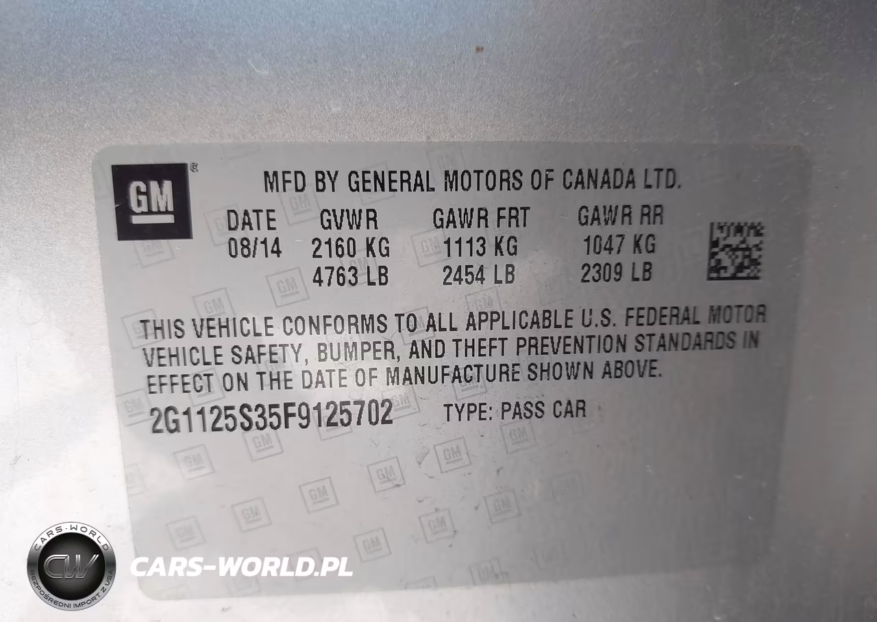 2015 Chevrolet Impala 2Lt VIN:2G1125S35F9125702 - 9