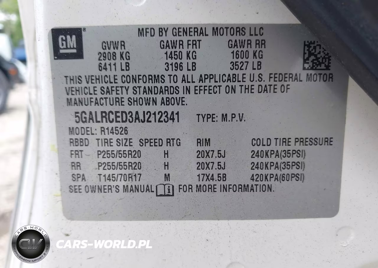 2010 Buick Enclave 2Xl VIN:5GALRCED3AJ212341 - 9