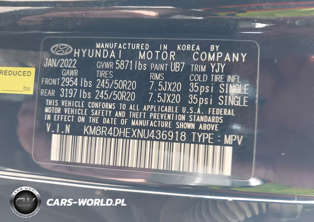 2022 Hyundai Palisade Sel VIN:KM8R4DHEXNU436918 - 9
