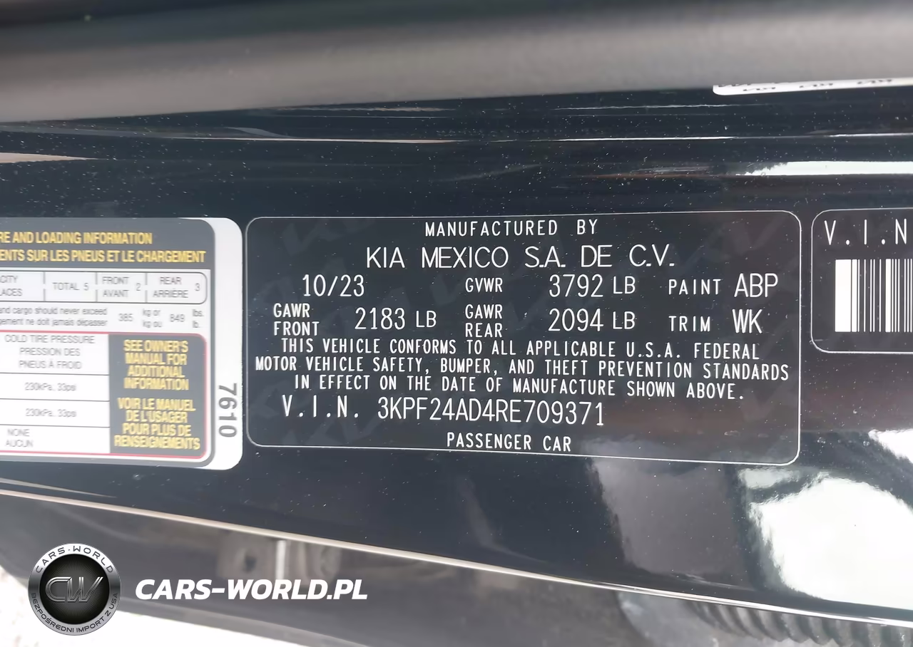 2024 Kia Forte Lxs VIN:3KPF24AD4RE709371 - 9
