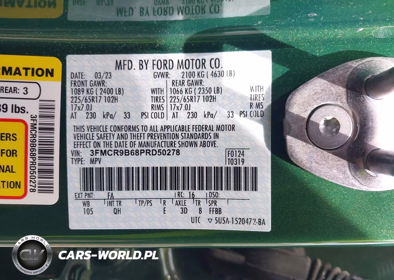 2023 Ford Bronco Sport Big Bend VIN:3FMCR9B68PRD50278 - 9