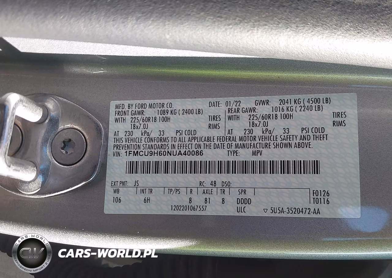 2022 Ford Escape Sel VIN:1FMCU9H60NUA40086 - 9