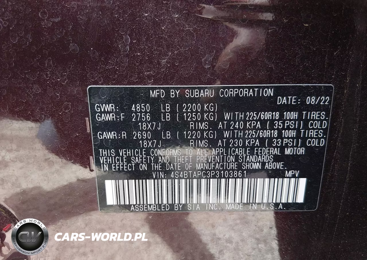2023 Subaru Outback Touring VIN:4S4BTAPC3P3103861 - 9