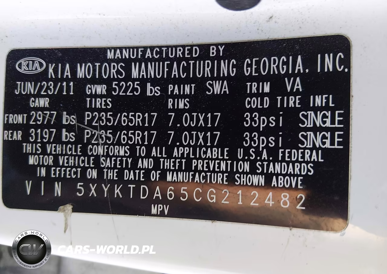 2012 Kia Sorento Lx VIN:5XYKTDA65CG212482 - 9