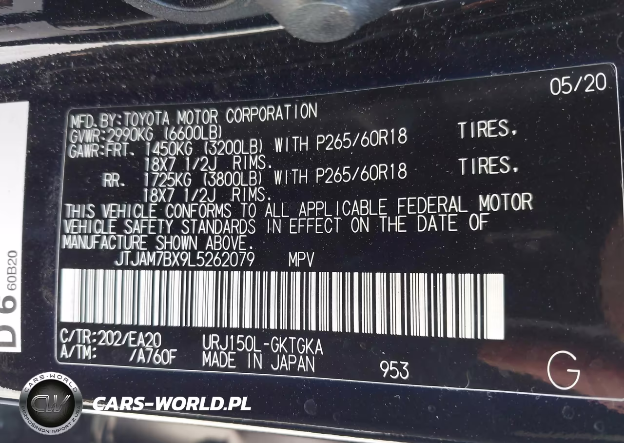 2020 Lexus Gx 460 Premium VIN:JTJAM7BX9L5262079 - 9