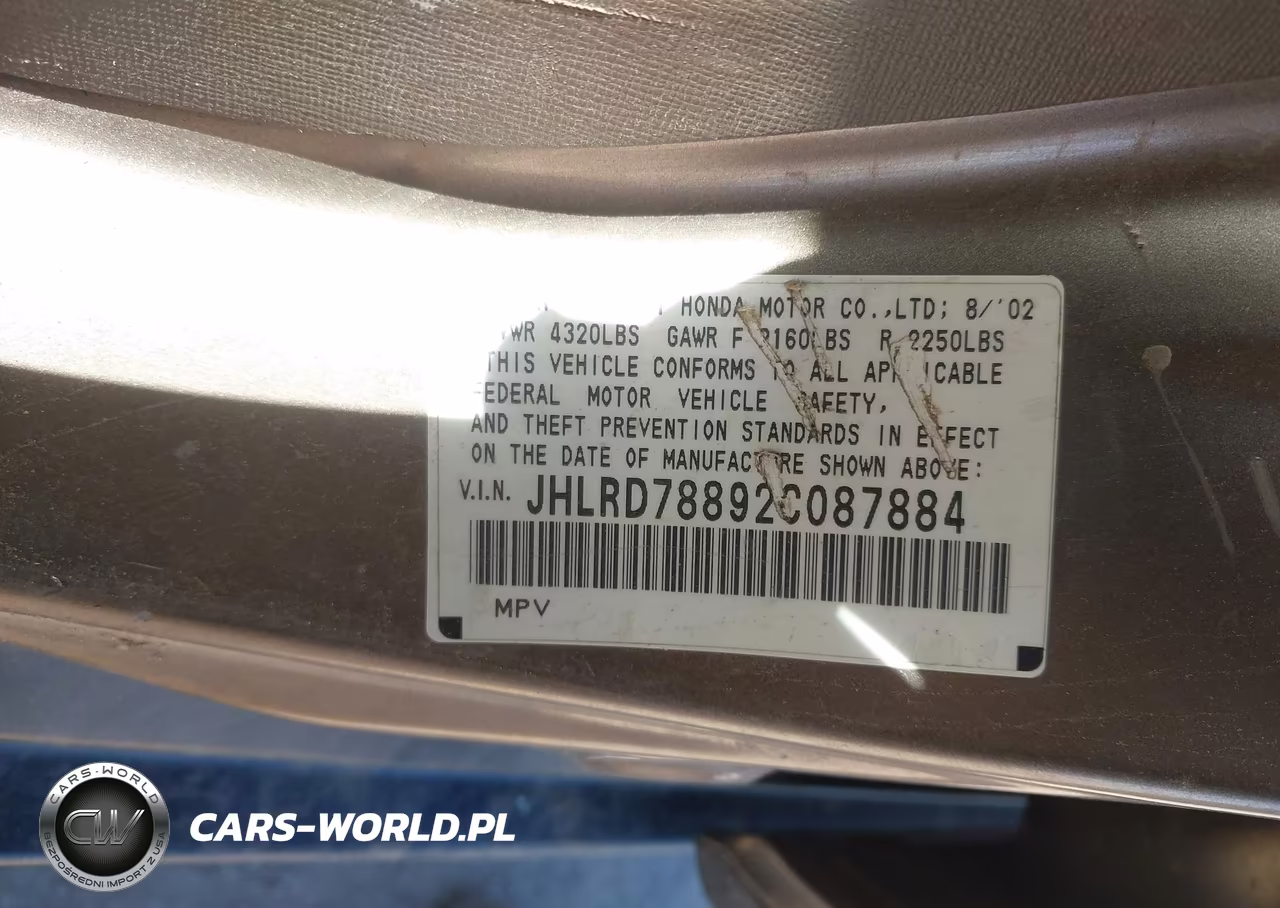 2002 Honda Cr-V Ex VIN:JHLRD78892C087884 - 9