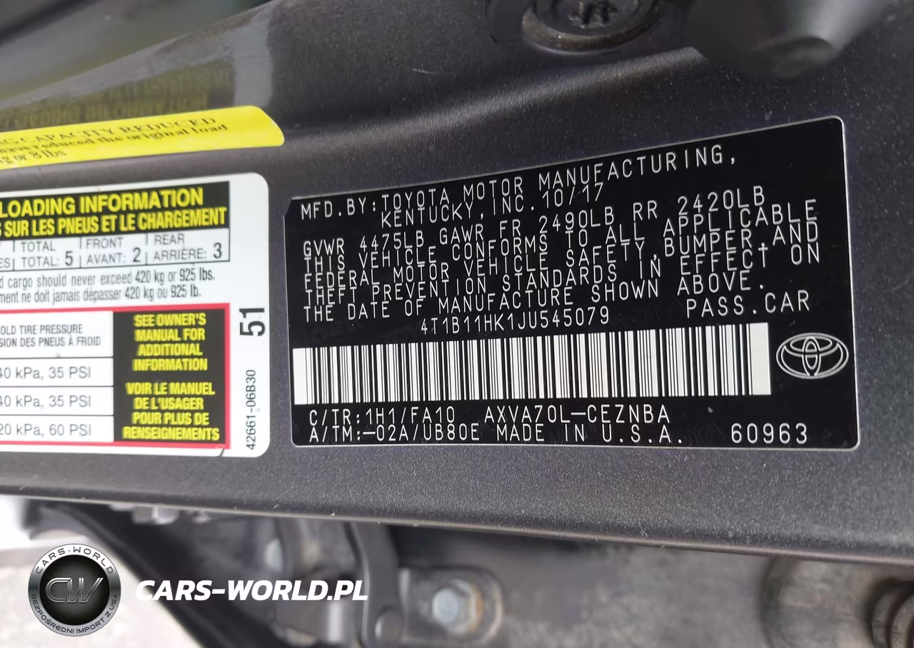 2018 Toyota Camry Le VIN:4T1B11HK1JU545079 - 9