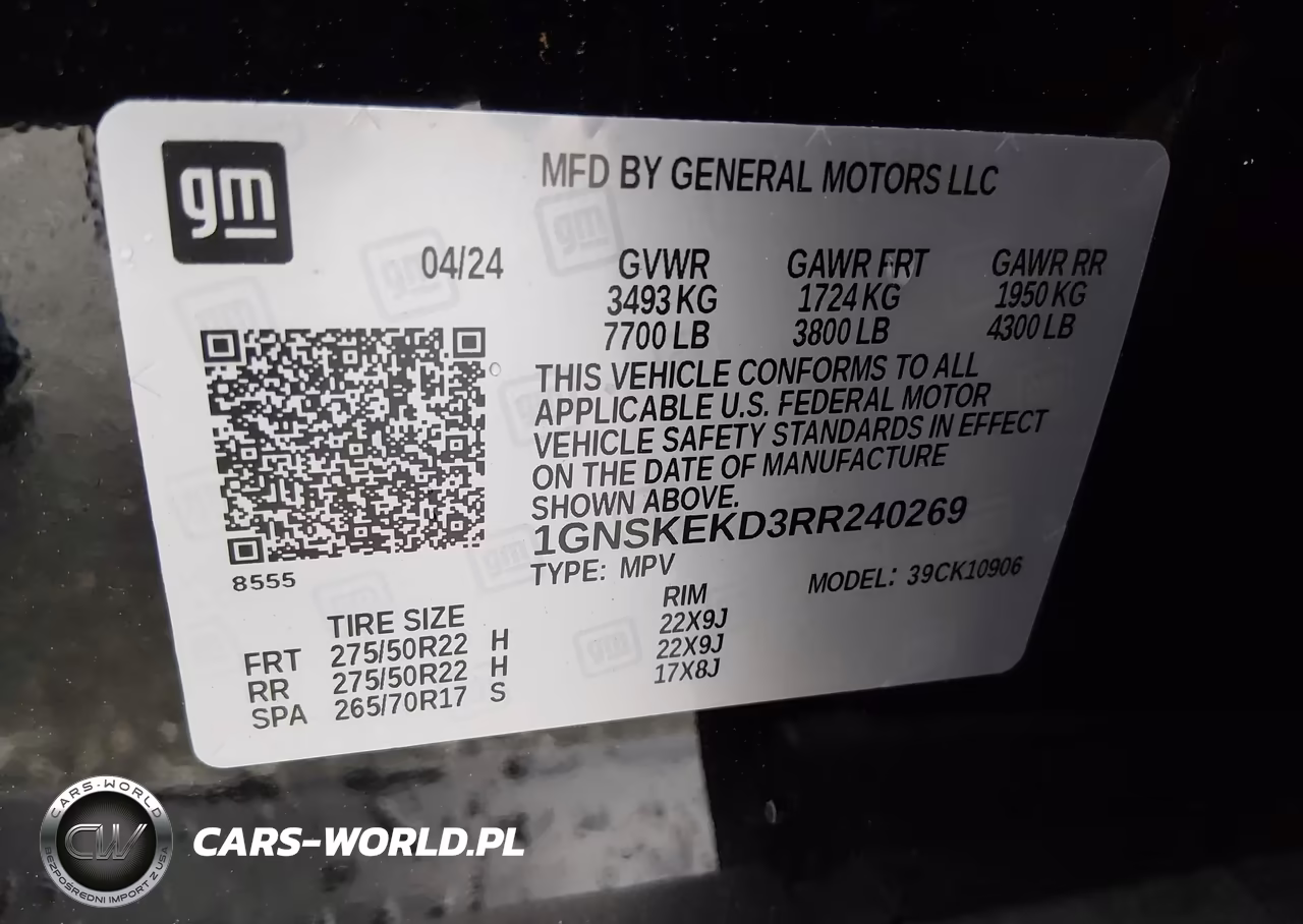 2024 Chevrolet Suburban 4Wd Rst VIN:1GNSKEKD3RR240269 - 9