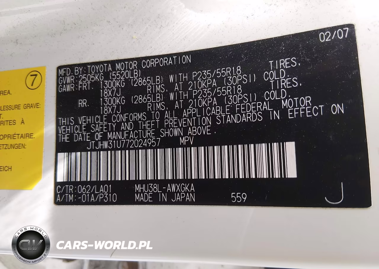 2007 Lexus Rx 400H VIN:JTJHW31U772024957 - 9
