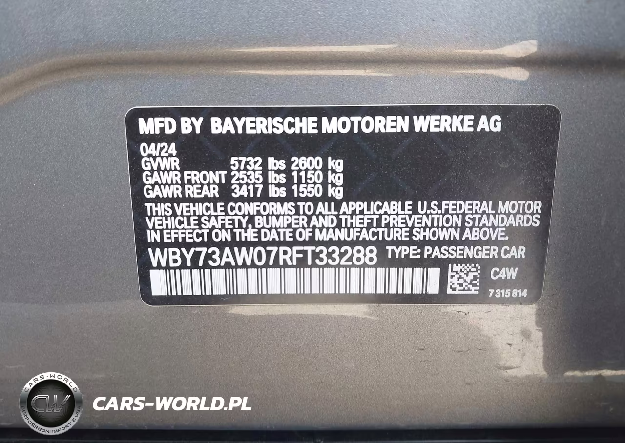 2024 BMW I4 Gran Coupe Edrive40 VIN:WBY73AW07RFT33288 - 9