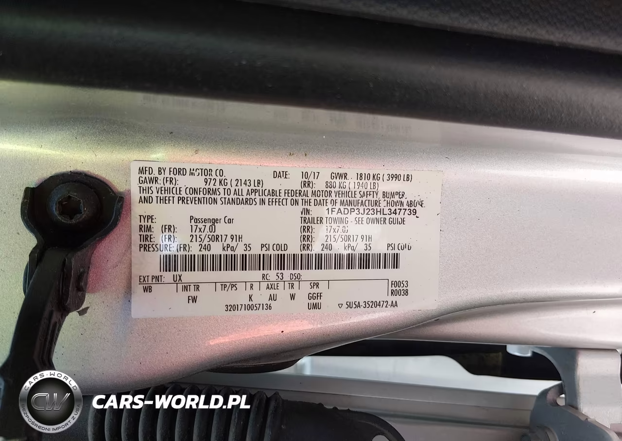 2017 FORD FOCUS TITANIUM VIN:1FADP3J23HL347739 - 9