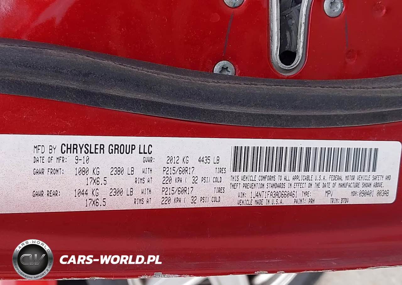 2010 Jeep Compass Sport VIN:1J4NT1FA3AD660461 - 9