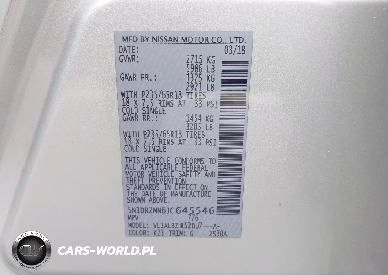 2018 Nissan Pathfinder S VIN:5N1DR2MN6JC645546 - 9