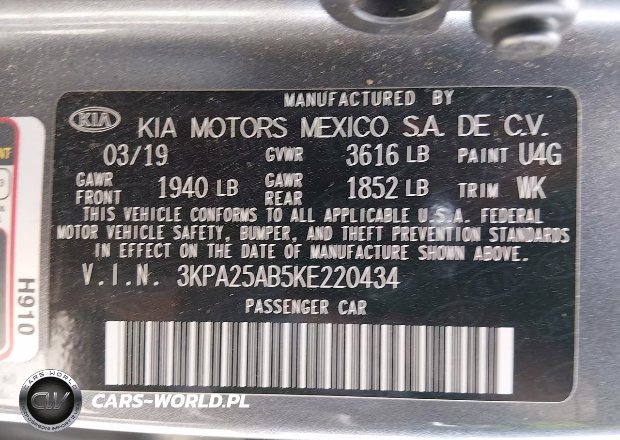 2019 Kia Rio 5-Door S VIN:3KPA25AB5KE220434 - 9