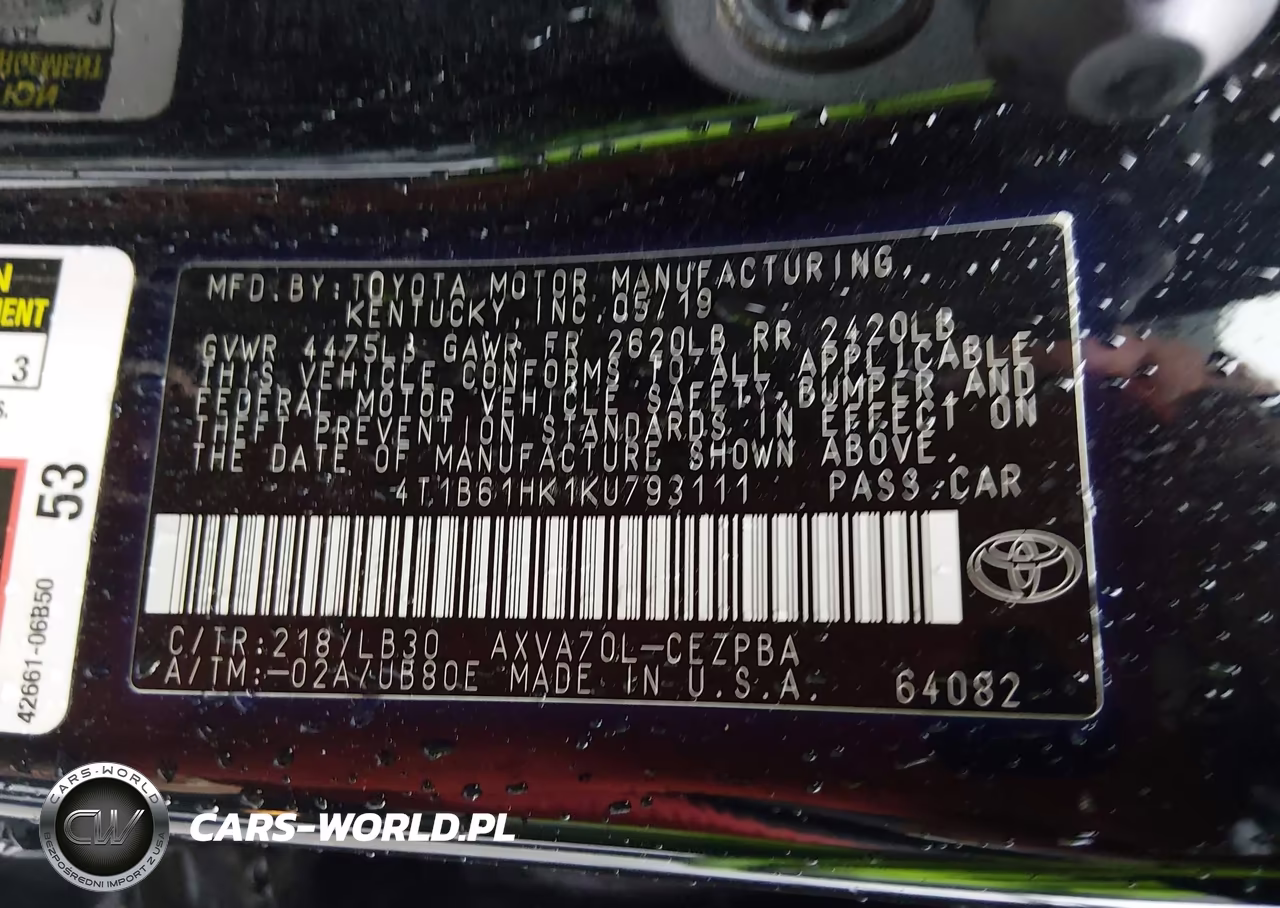 2019 Toyota Camry Xse VIN:4T1B61HK1KU793111 - 9