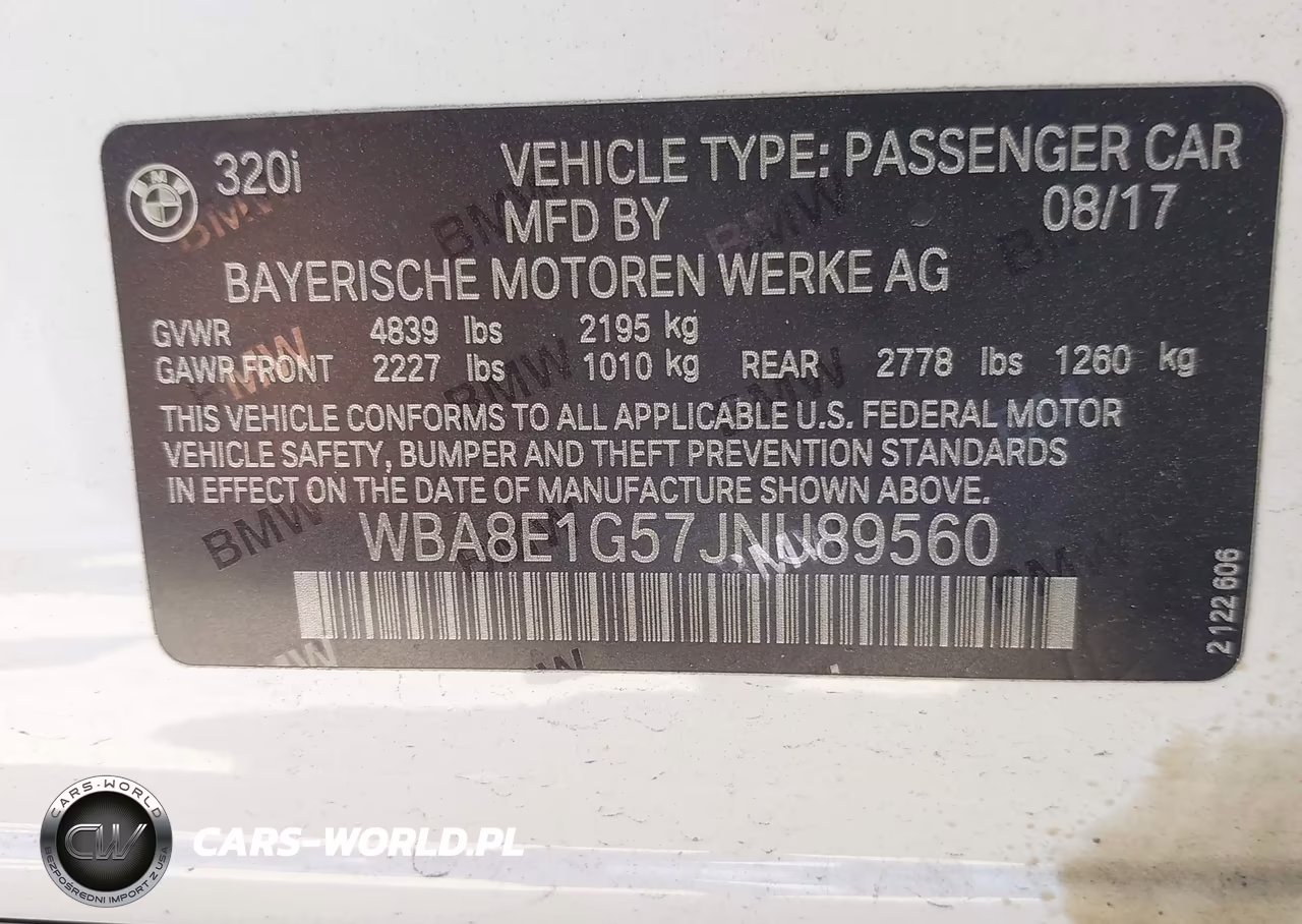 2018 BMW 320I VIN:WBA8E1G57JNU89560 - 9
