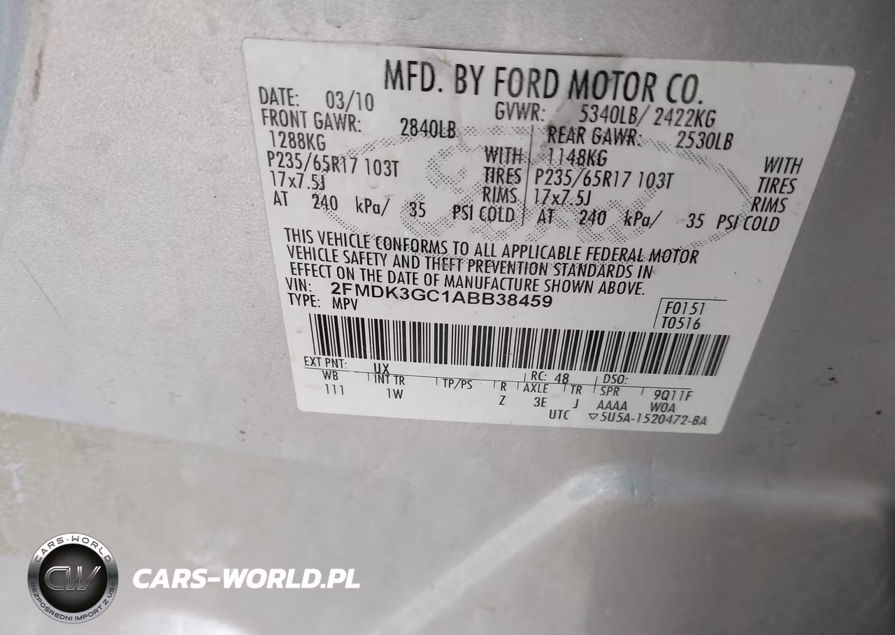 2010 Ford Edge Se VIN:2FMDK3GC1ABB38459 - 9