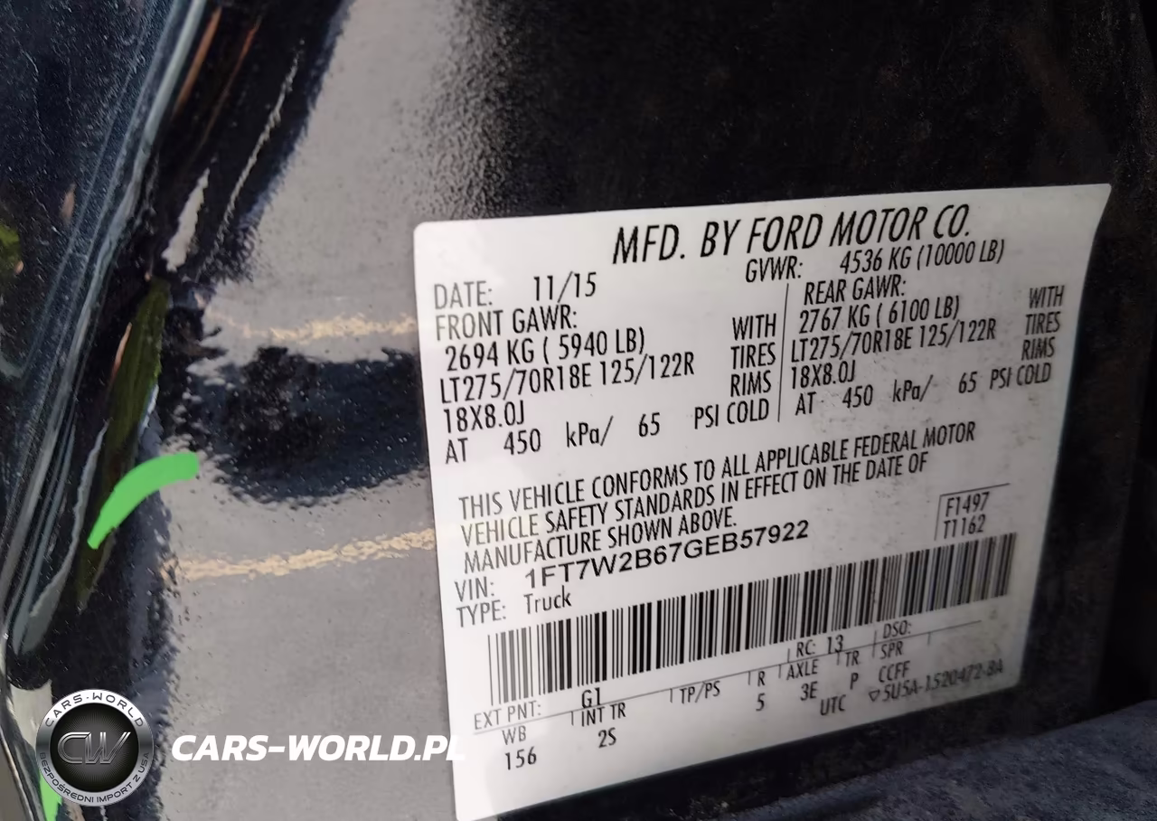 2016 Ford F-250 Xlt VIN:1FT7W2B67GEB57922 - 9