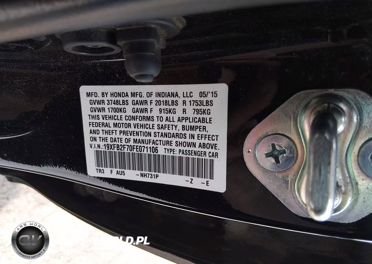 2015 Honda Civic Se VIN:19XFB2F70FE071106 - 9