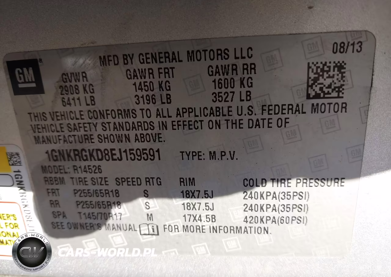 2014 Chevrolet Traverse 1Lt VIN:1GNKRGKD8EJ159591 - 9